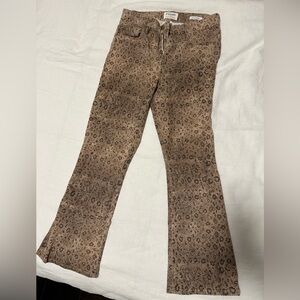 Frame denim Le Crop Mini Boot, size 27, leopard print.